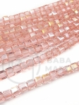 Cub de cristal 6x6mm roz AB ~97 buc ~55cm 1 șir 342797
