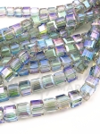 Cub de cristal 7x7mm albastru transparent AB ~97 buc ~68cm 1 șir 342800