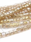 Cub de cristal 7x7mm transparent auriu AB ~98 buc ~70cm 1 șir 342806