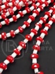 Bureți de sticlă ~13x~10mm, model lampwork, 1 șir, 25 buc, 343472