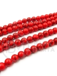 Bilă Howlite roșie de 6mm, 37cm, ~64 bucăți, 1 șir 351115