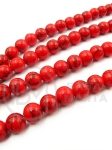Bilă Howlite roșie de 8mm, 37cm, ~48 bucăți, 1 șir 351116