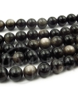 Obsidian Argintiu Strălucitor Bilă 8mm 38cm ~46 bucăți 1 șir 351231
