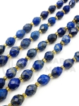 Lapis Lazuli natural 8~9x6~8mm cu mărgele de sticlă 3mm ~36 bucăți 38cm 1 șir 351292