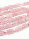 Cilindru de cuarț roz 8,5~11x5,5~6,5mm cu mărgele de sticlă 3mm ~15 bucăți 19cm 1 șir 351294