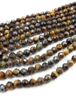 Ochi de tigru ~4mm mărgele fațetate mixte 39cm ~95 bucăți 1 șir 351551