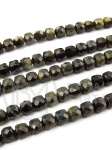 Cub Obsidian cu luciu auriu ~4.5x~4.5mm fațetat 39cm ~88buc 1 șir 351608