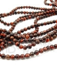 Mărgele roșii ochi de tigru, gaură de 4 mm, 0,8 mm, ~88 bucăți, 39 cm, 1 șir 351902
