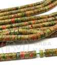 Unakite 4x2.5mm gaură cilindrică 0.8mm ~160 bucăți 38cm 1 șir 351912