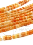 Aventurină roșie 4x2.5mm, gaură cilindrică 0.8mm ~160 bucăți 38cm 1 șir 351914