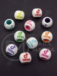 Mărgele TikTok 10x12.5mm, gaură colorată 5.5mm, 1 pachet 40g ~61 buc 312888