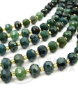 Agate moss 8~8.5x6.5~7mm cu mărgele de vitola 3mm gaură 0.8mm ~43 pieces 39cm 1 şir 353471