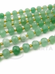 Aventurină 8~8.5x6.5~7mm cu mărgele de sticlă 3mm gaură 0.8mm ~44 bucăți 39cm 1 șir 353472