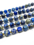 Lapis Lazuli 8~9x8~9x8~9mm cu mărgele de sticlă 3mm gaură 1mm ~36 bucăți 38cm 1 șir 353477