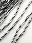 Margele de hematite 2mm, color argintie, gaură 0.5mm, 40cm ~200 buc. 1 șir 353502