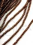 Bilă de hematit 2mm color bronz gaură 0.5mm 40cm ~200buc 1 şir 353505