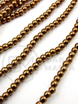 Bilă de hematit 3mm color bronz gaură 0.6mm 40cm ~150 buc 1 brad 353510