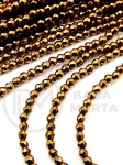 Mărgele fațetate hematite 3mm color bronz gaură 1mm 40cm ~150 buc 1 șir 353520