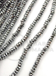 Disc de hematite fațetat 3x1.6mm color argintie gaură 0.7mm 40cm ~250buc 1 șir 353532