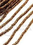 Disc de hematit 3x1.6mm fațetat color bronz gaură 0.7mm 40cm ~250 buc 1 brad 353535