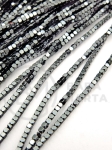 Hematit 1.5x1.5mm square fațetat gaură 0.5mm 40cm ~260 buc 1 brad 353551