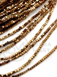 Hematit pătrat fațetat 1.5x1.5mm culoare bronz gaură 0.5mm 40cm ~260 buc 1 brad 353555