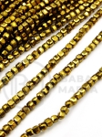 Hematit pătrat, formă pătrată 2.5x2.5mm, culoare aurie, grosime 0.6mm, 40cm ~150 buc. 1 brad 353564