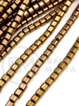 Hematit pătrat 4x4mm culoare bronz gaură 1mm 40cm ~100 buc 1 brad 353575