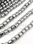 Hematit pătrat 6x6mm, culoare argintie, diametru 1.2mm, 40cm ~70 buc. 1 brad 353577
