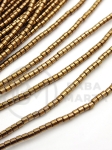 Hematit cilindric 2x2mm culoare bronz gaură 0.6mm 40cm ~200 buc 1 brad 353605