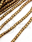 Hematit cilindric 3x3mm culoare bronz gaura 1mm 40cm ~125 buc 1 brad 353610