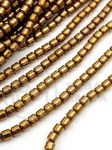 Hematit cilindric 4x4mm culoare bronz gaură 1.2mm 40cm ~100buc 1 brad 353615