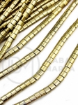 Hematit 4x3x2mm culoare auriu deschis gaură 0.7mm 40cm ~85buc 1 brad 353628
