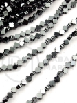 Hematit 4x4x2mm gaură de floare 0.8mm 40cm ~100buc 1 brad 353641