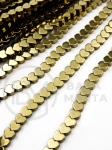 Hematit 4x4x2mm color inimă auriu deschis gaură 0.6mm 40cm ~150buc 1 brad 353653