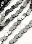 Hematit 6x6x2mm gaură de inimă 1mm 40cm ~65buc 1 brad 353656