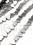 Hematit 6x6x2mm inimă color argintie gaură 1mm 40cm ~65buc 1 brad 353657