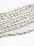Perlă Mallorca 6x3mm albă 40cm ~67 buc 1 șir 355086