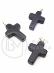 Pandantiv cruce 25x18mm aventurină albastră 355293