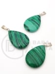 Pandantiv cu picături 25x17mm Malachit 355332