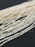 Perlă naturală ~3.7x~3mm albă ~35cm ~95buc 1 șir 355471