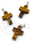 Pandantiv cruce 25x18mm Ochi de tigru 355686