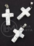 Pandantiv cruce 25x18mm Howlit 355695