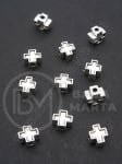 Mărgele metallice în forme de cruce 7,5x4mm, color argintie, 1 pack, 10 pcs. 306540
