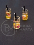 Pandantiv borcan de sticla 18x10mm cu cocktail de fructe 1 pachet 2 bucati 335474