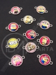 Element de conectare cu cabochon 21x14.5mm culoare argintie 1 pachet 5 buc 307382