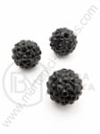 Mărgele Shamballa cu cristale 12mm negre 1 buc 308189