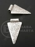 Pandantiv metalic 45x27mm culoare argintie gaură 3mm 1 buc 307724