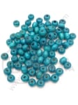 Bilă de lemn 6x4~5mm gaură albastră 2mm 1 paquet 40g ~550 buc 321244