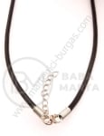 Colier din piele naturală 2mm negru lungime 45cm 1 buc 291042
